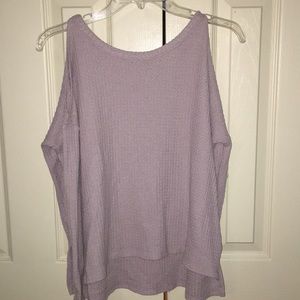 Cold shoulder AEO Soft&Sexy Plush Sweater!